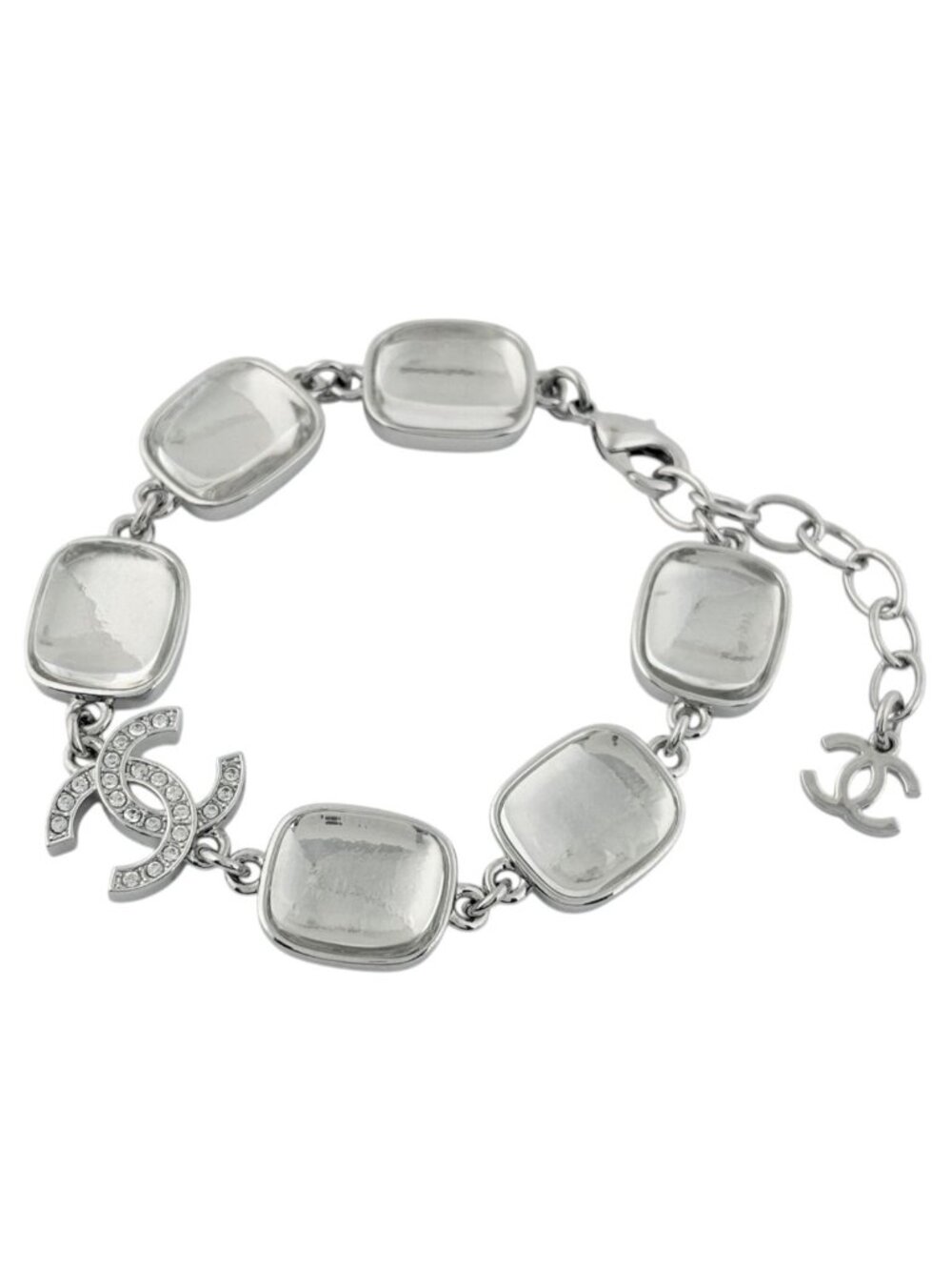 Chanel Bracelet CC Logo Metal Rhinestone